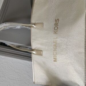 Michael Kors Beige and Gold Handbag